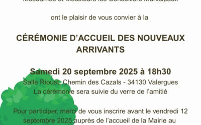 Cérémonie d’accueil des nouveaux arrivants