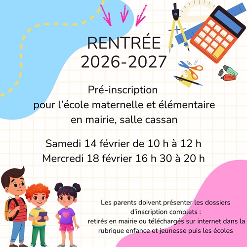 📚 Rentrée scolaire 2026–2027
