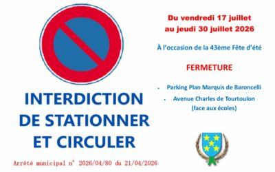 Information circulation et stationnement – 43ème Fête d&rsquo;été